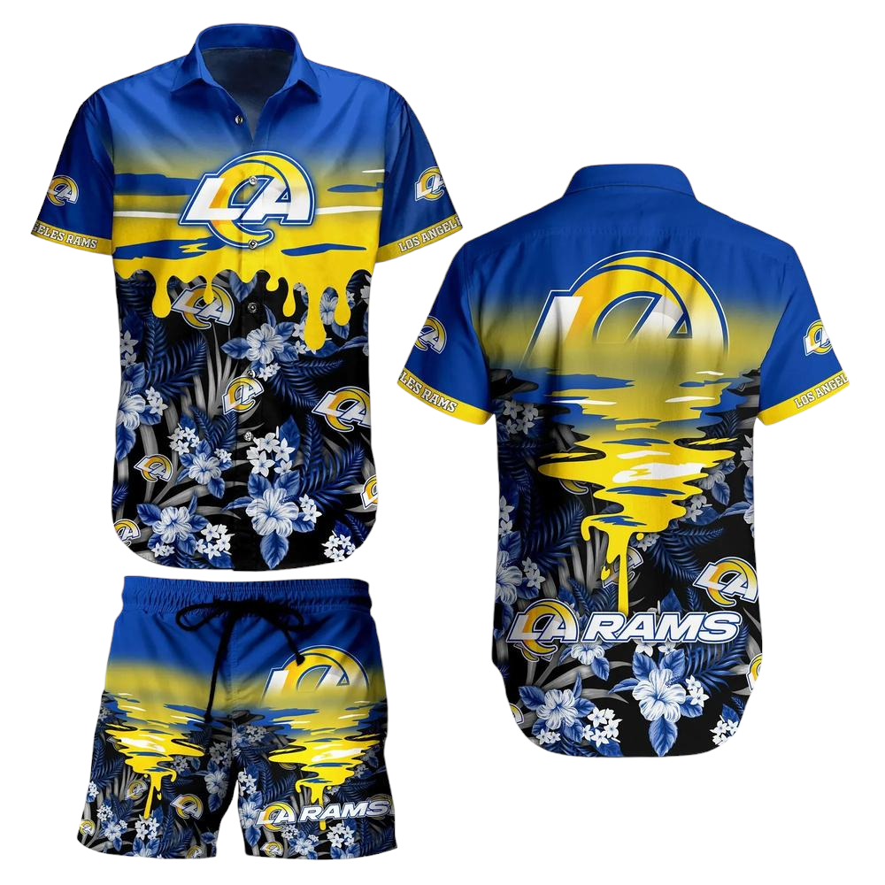 Los Angeles Rams NFL Hawaiian Shirt And Short Tropical Pattern Beach Shirt New Gift For Best Fan