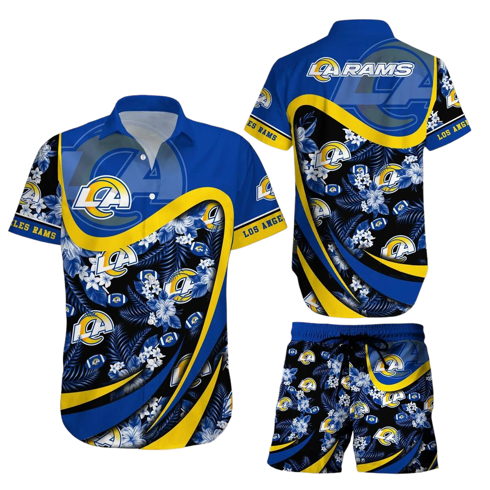 Los Angeles Rams NFL Hawaiian Shirt And Short Tropical Pattern Beach Shirt New Gift For Sports Fans