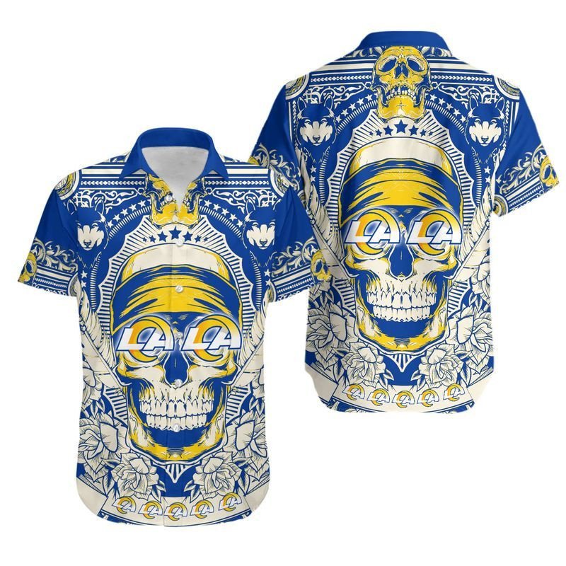 Los Angeles Rams Skull NFL Gift For Fan Hawaii Shirt for Men Women