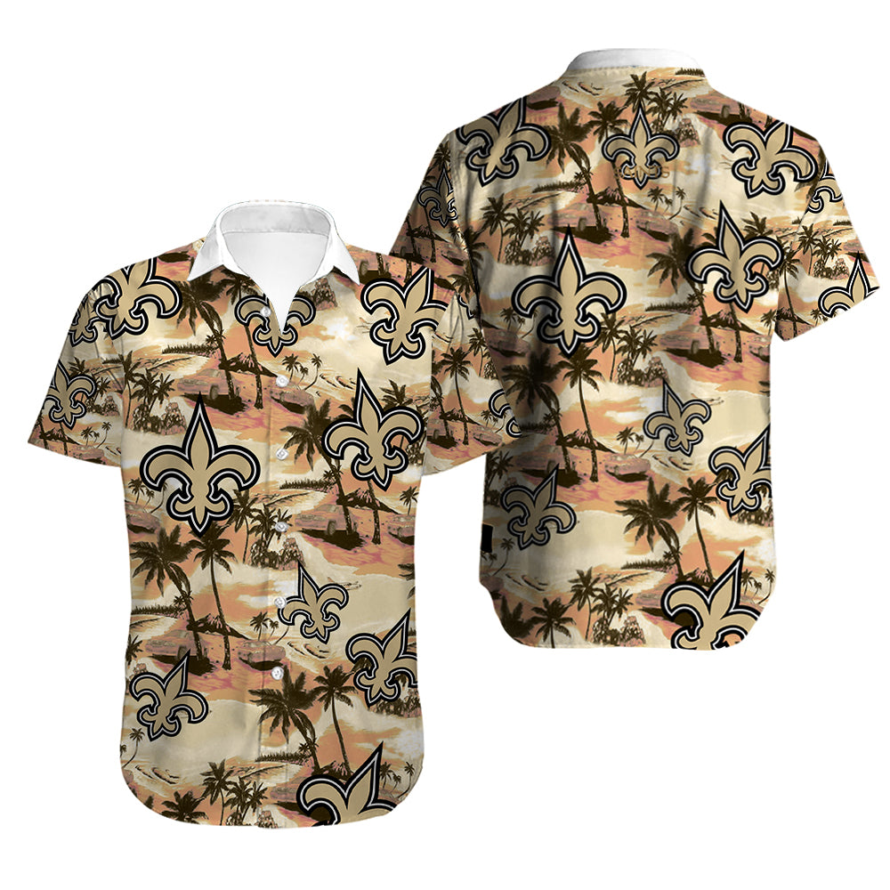 Men New Orleans Saints Hawaiian Shirt Tropical