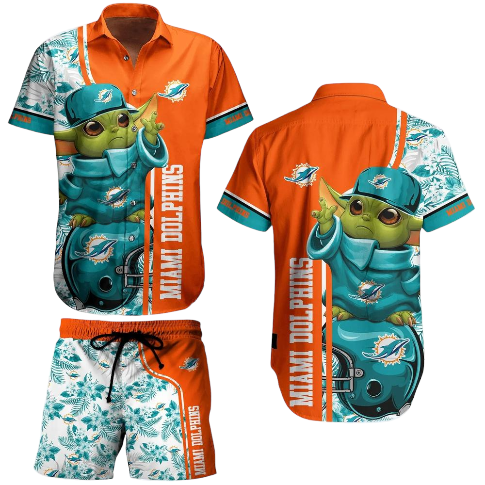 Miami Dolphins Football NFL Baby Yoda Hawaiian Shirt And Short New Collection Summer Perfect Gift For Fan