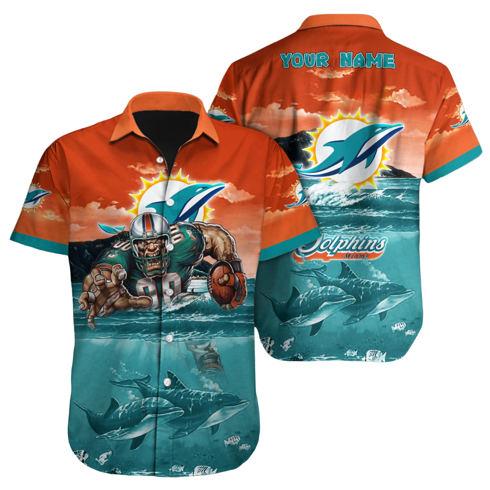 Miami Dolphins Hawaiian Shirt NFL Football Custom Hawaiian Shirt for Men Women Gift For Fans