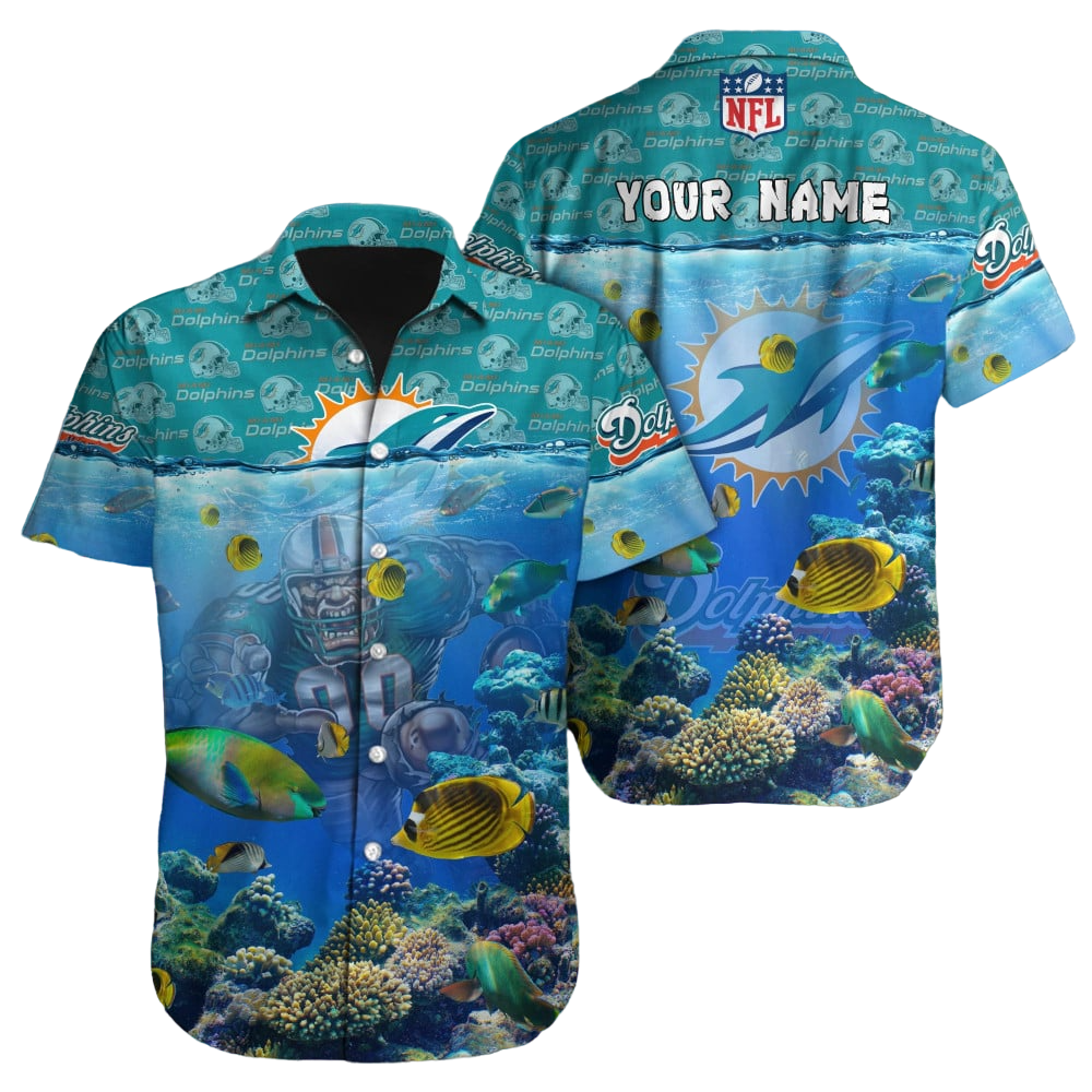 Miami Dolphins Hawaiian Shirt NFL Football Custom Hawaiian Shirt for Men Women Gift For Fans