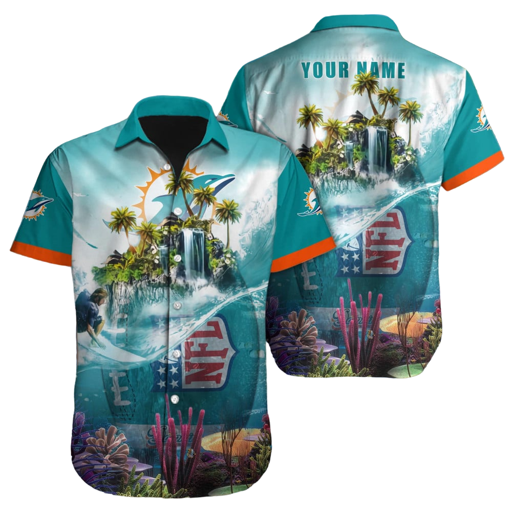 Miami Dolphins Hawaiian Shirt NFL Football Custom Hawaiian Shirt for Men Women Gift For Fans