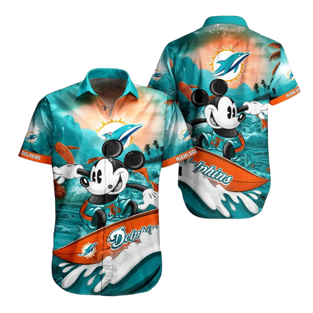 Miami Dolphins NFL Hawaiian Shirt Mickey Graphic 3D Printed Gift For Fans