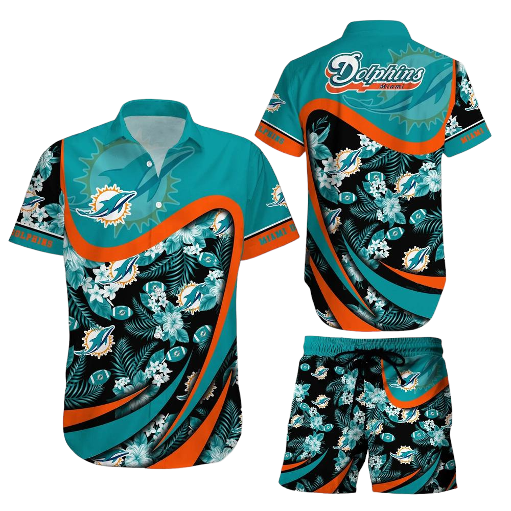 Miami Dolphins NFL Hawaiian Shirt And Short Tropical Pattern Beach Shirt New Gift For Sports Fans