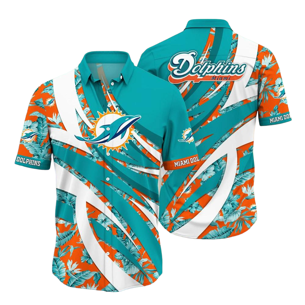 Miami Dolphins NFL Hawaiian Shirt Tropical Pattern New Trend Summer For Sports Football Fans