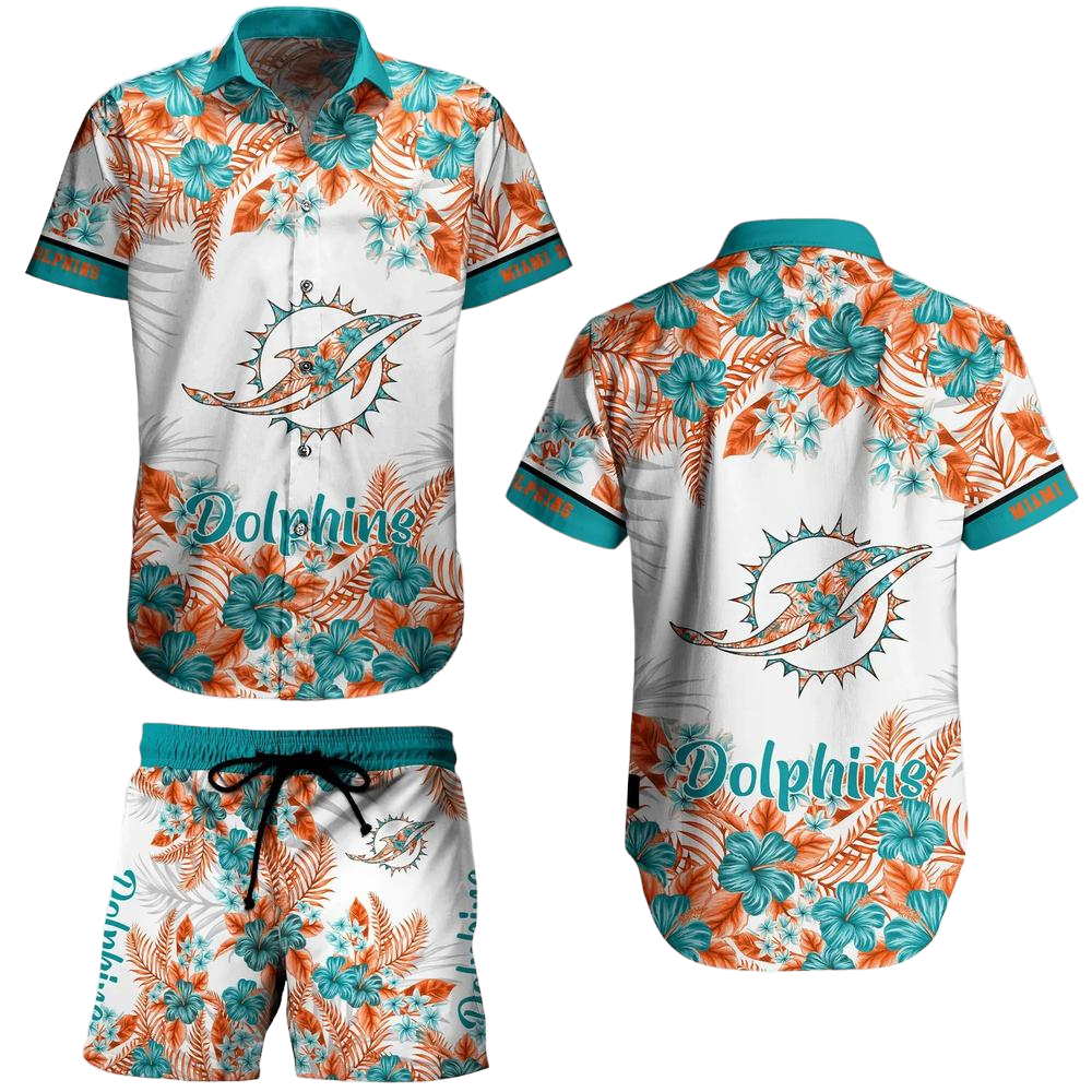 Miami Dolphins NFL Hawaiian Shirt Graphic Flower Tropical Pattern Summer Shirt Style New Gift Best Fans