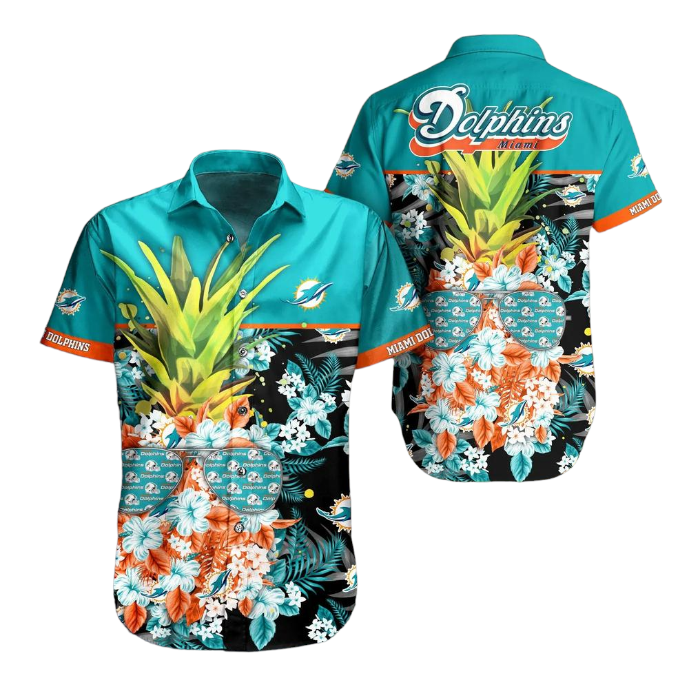 Miami Dolphins NFL Tropical Pattern Pineapple Design Hawaiian Shirt New Trending For Men Women