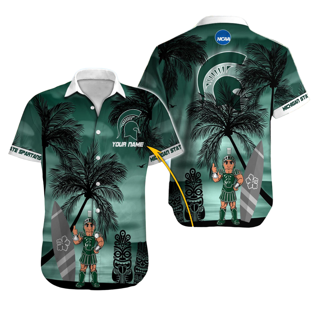 Michigan State Spartans NCAA Hawaiian Shirt Custom Hawaii Shirt for Men Women Gift for Fans