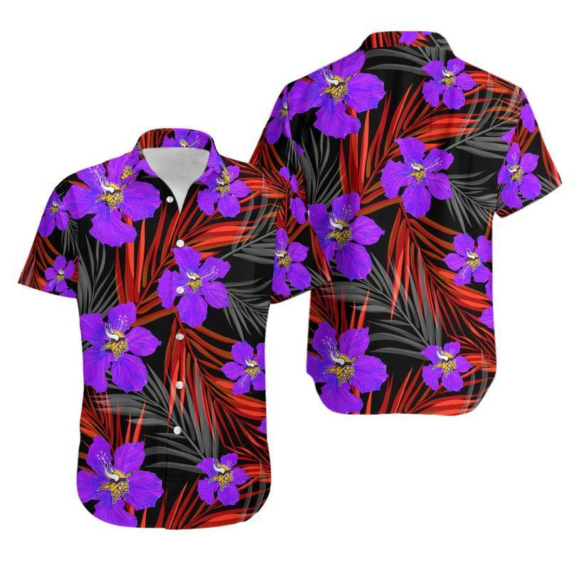 Minnesota Vikings Flower Hawaiian Shirt Aloha Shirt for Men Women