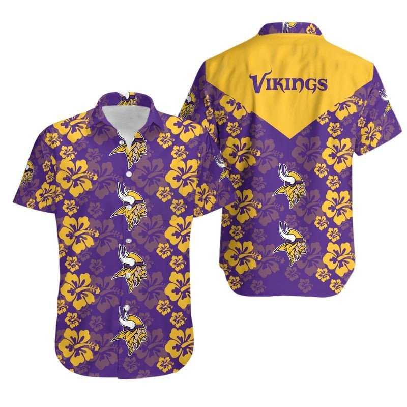 Minnesota Vikings Flowers Hawaii Shirt for Men Women