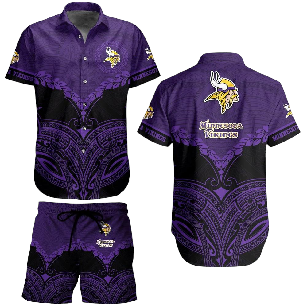 Minnesota Vikings Football NFL Hawaiian Shirt Polynesian Pattern New Summer Gift For Men Women Fans