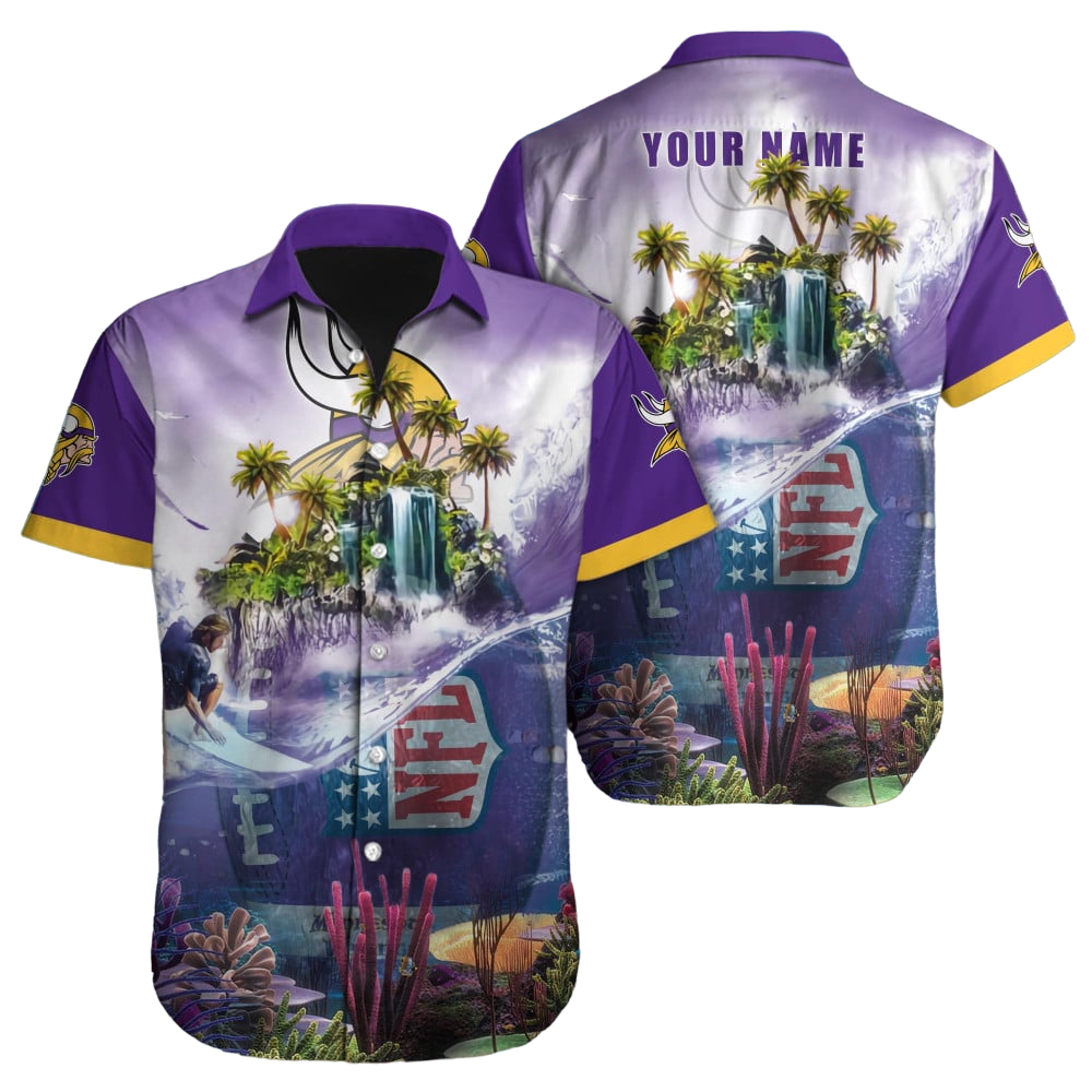 Minnesota Vikings Hawaiian Shirt NFL Football Custom Hawaiian Shirt for Men Women Gift For Fans