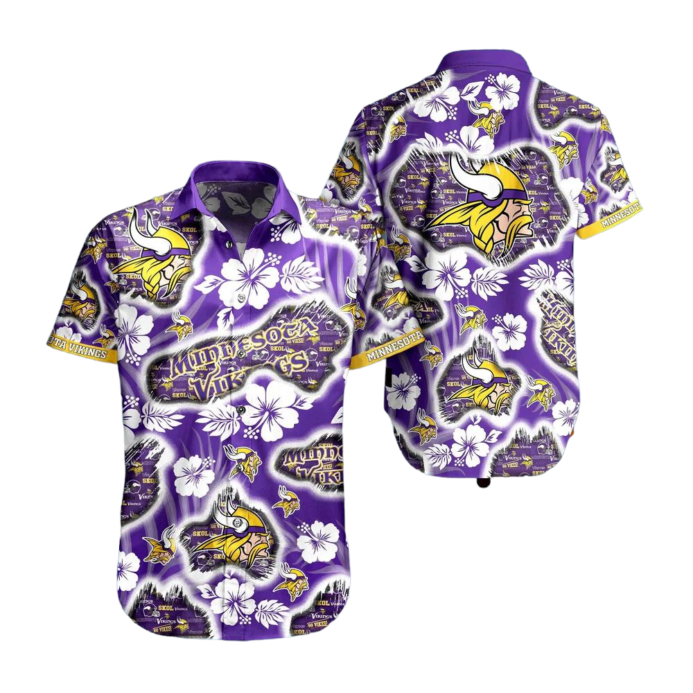 Minnesota Vikings NFL Hawaii Shirt Graphic Floral Printed This Summer Beach Shirt For Fans