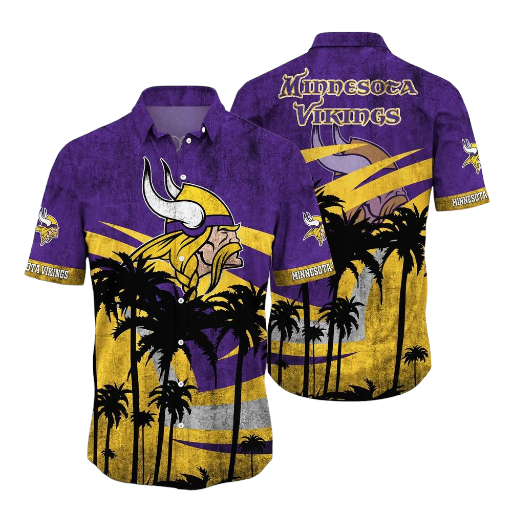 Minnesota Vikings NFL Hawaii Shirt Graphic Tropical Pattern Short Sleeve Hot Summer