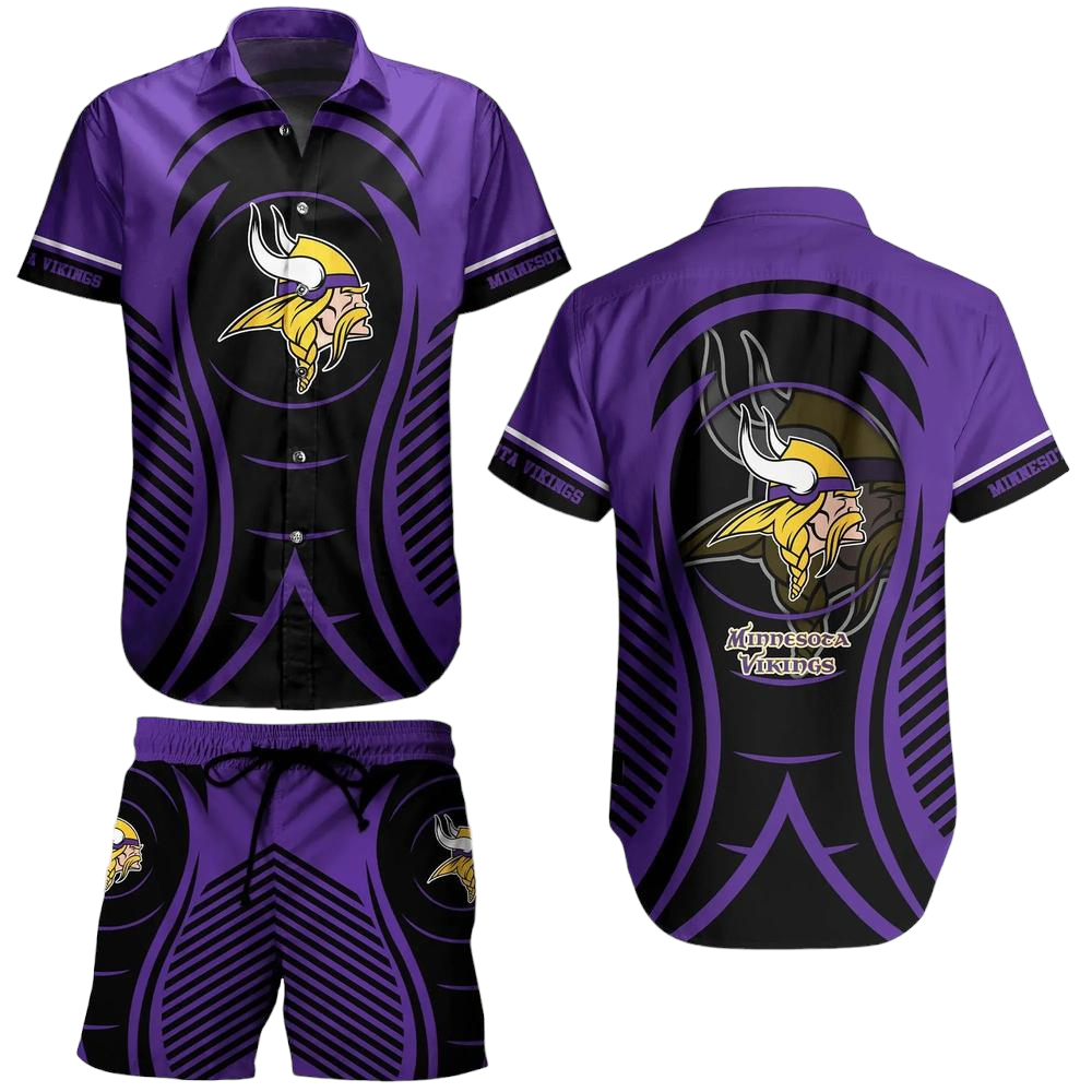Minnesota Vikings NFL Hawaiian Shirt And Short New Collection Summer Best Gift For Big Fans