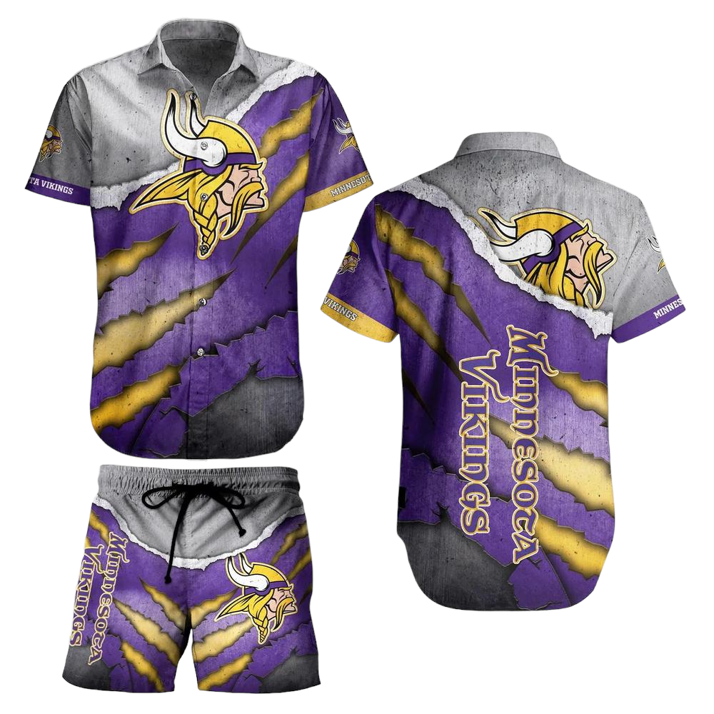 Minnesota Vikings NFL Hawaiian Shirt And Short Summer Vintage Beach Shirt For Your Loved Ones