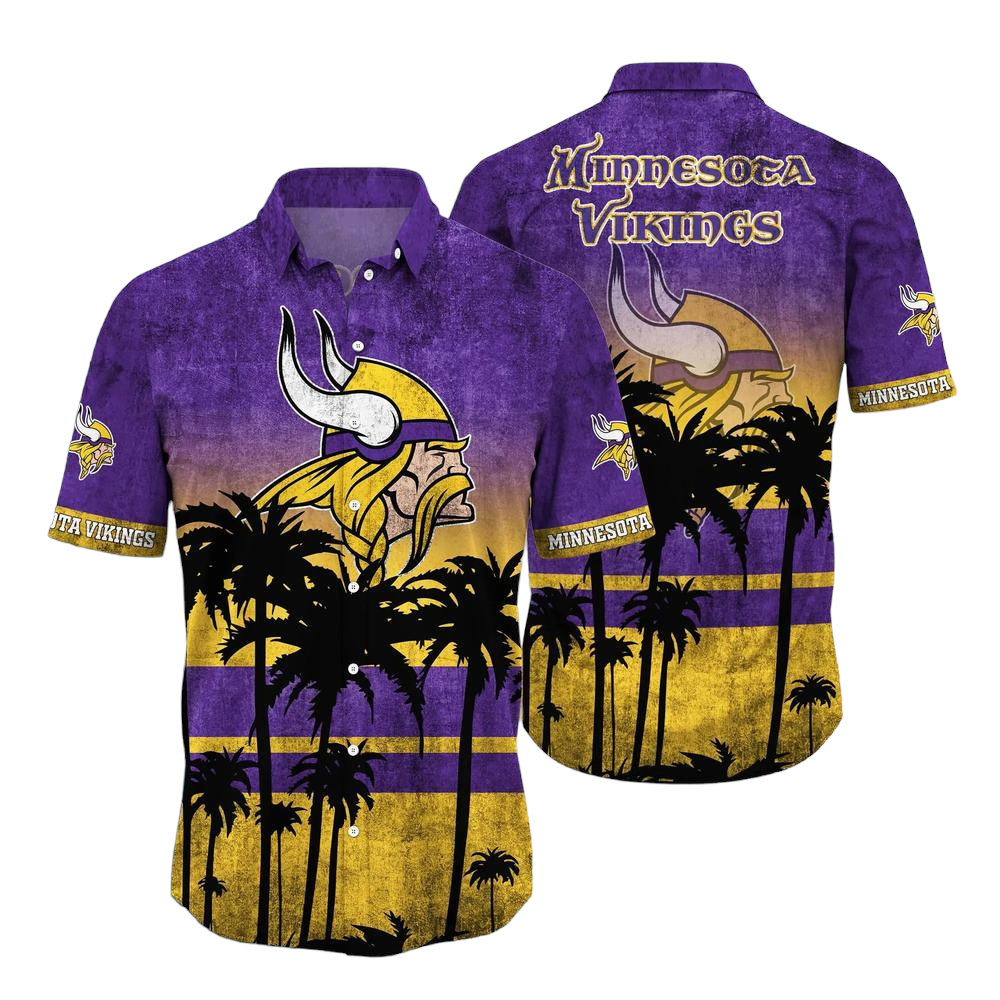 Minnesota Vikings NFL Hawaiian Shirt Tropical Pattern Graphic New Collection Summer Gift For Fan NFL