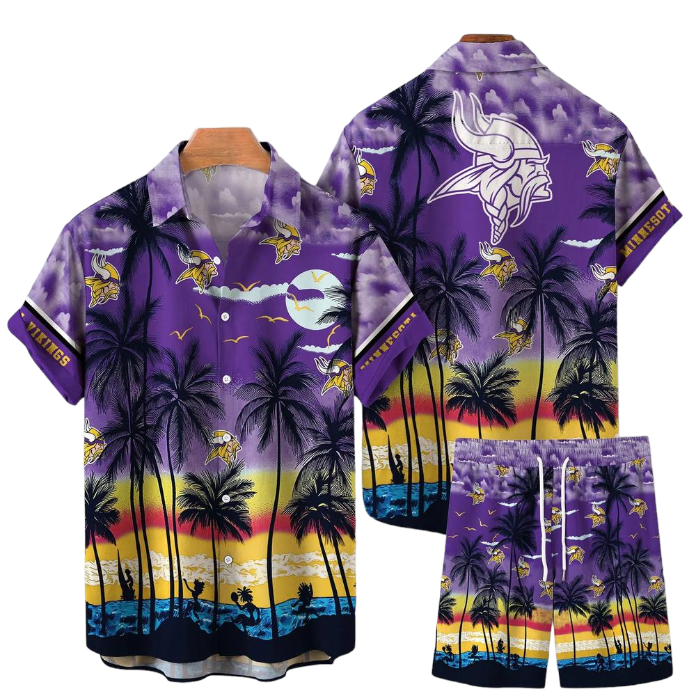 Minnesota Vikings NFL Hawaiian Shirt And Short Tropical Pattern This Summer Shirt New Gift For Best Fan