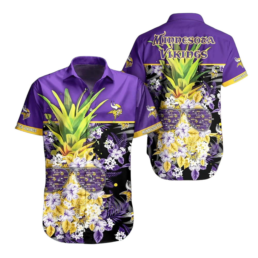 Minnesota Vikings NFL Tropical Pattern Pineapple Design Hawaiian Shirt New Trending For Men Women