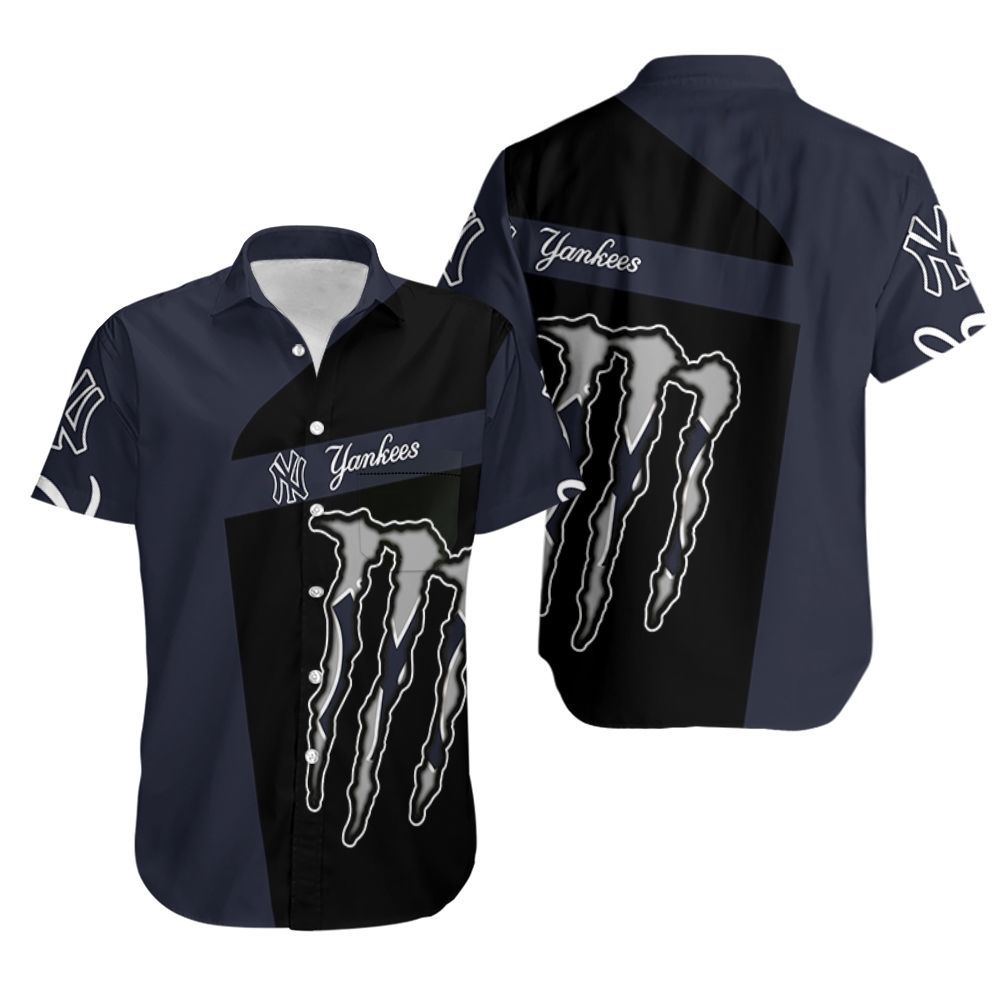 Monster Energy New York Yankees Hawaiian Shirt Aloha Shirt for Men Women