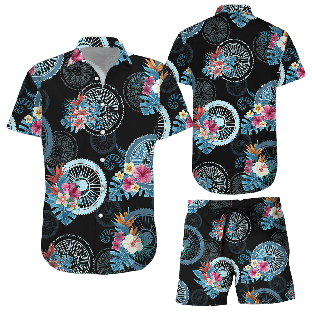 Motocross Shirt Motocross Tropical Pattern Hawaiian Shirt Motocross Gift Ideas