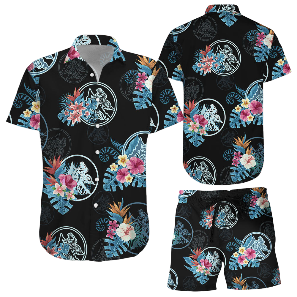 Mountain Biking Shirt Mountain Biking Tropical Pattern Hawaiian Shirt Mountain Bike Gift Ideas