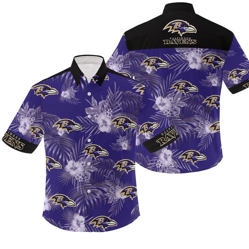 NFL Baltimore Ravens Flowers Gift For Fan Hawaiian Shirt Aloha Shirt for Men Women