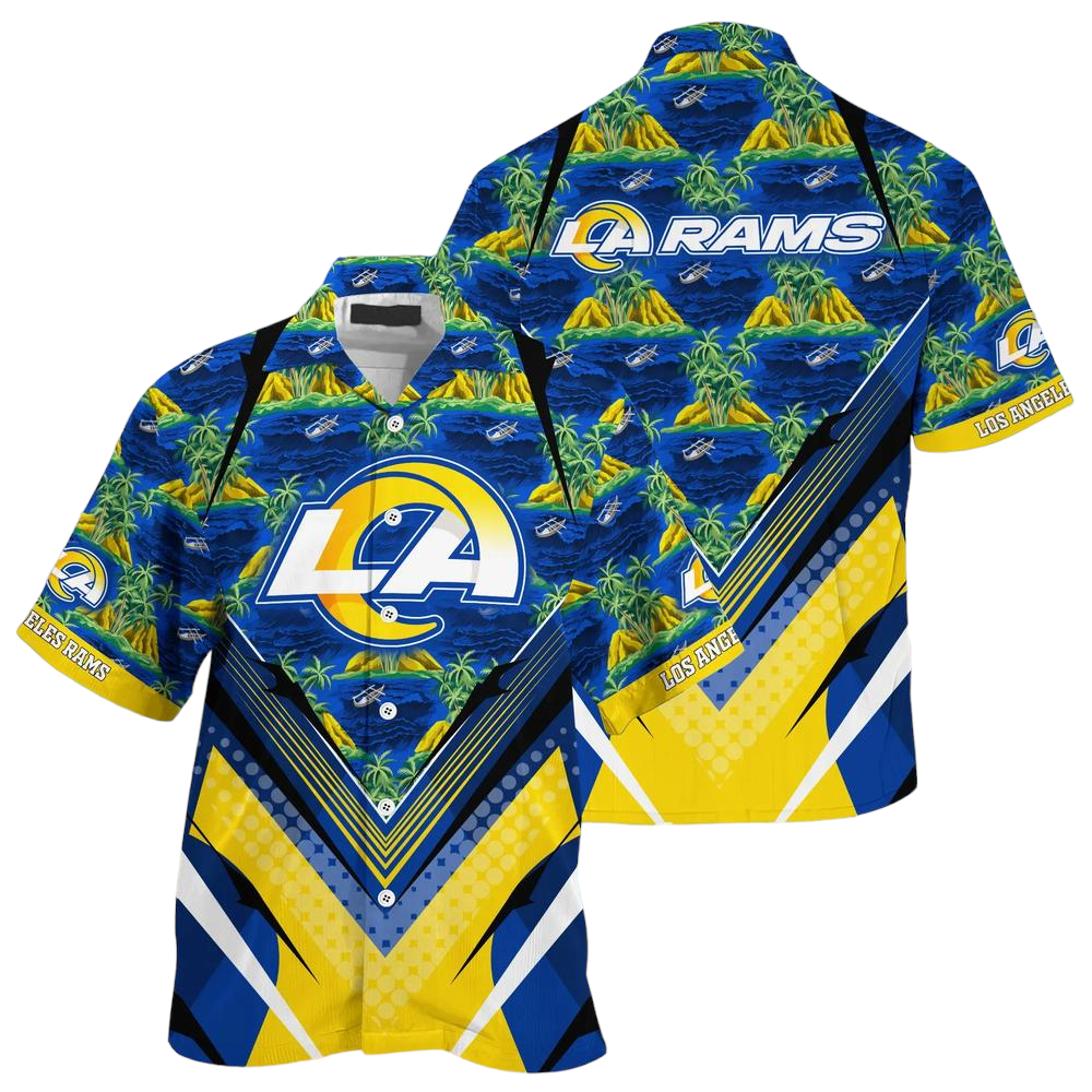 NFL Los Angeles Rams Team Beach Shirt For Sports Rams Fans Hawaiian Shirt