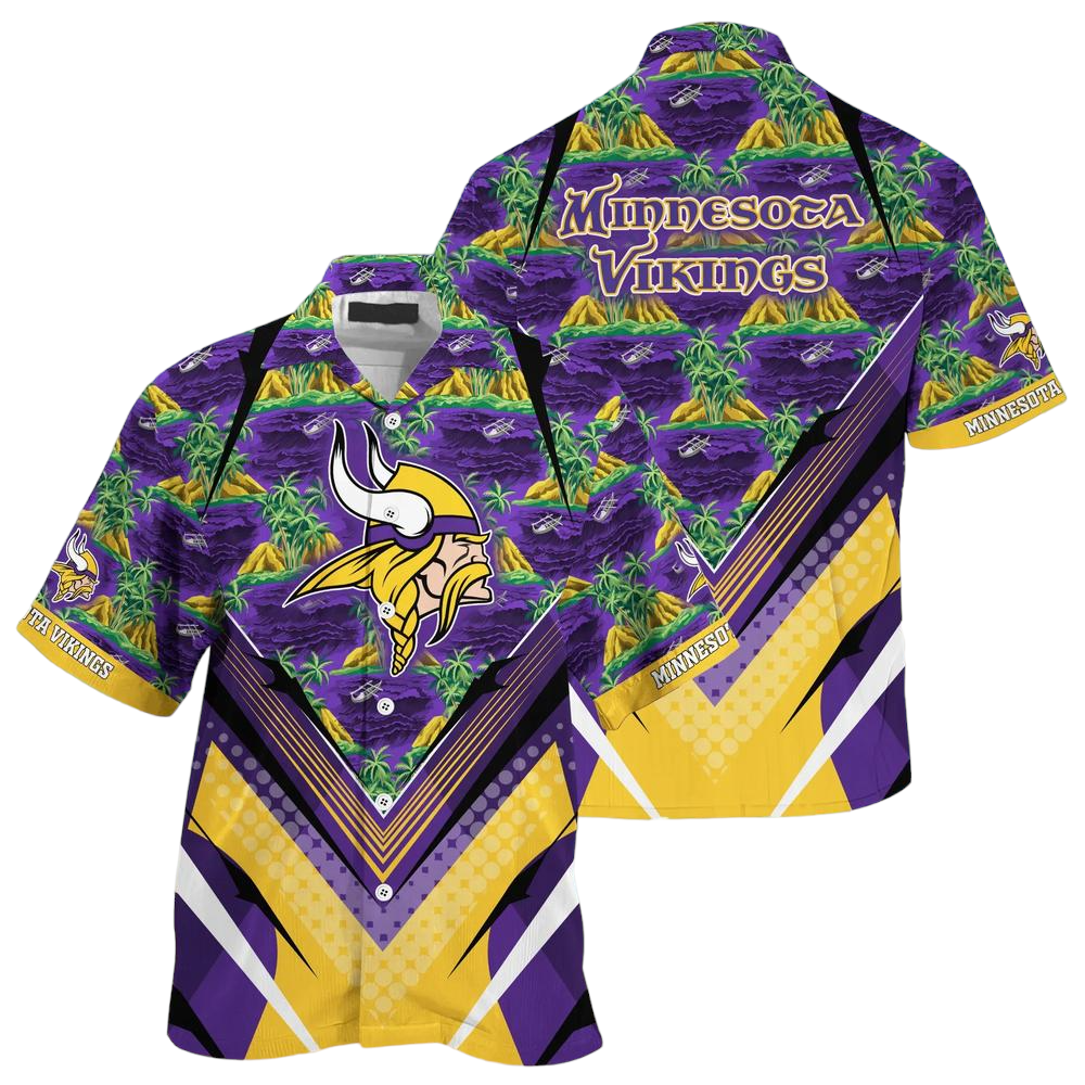 NFL Minnesota Vikings Team Beach Shirt For Sports Vikings Fans Hawaiian Shirt