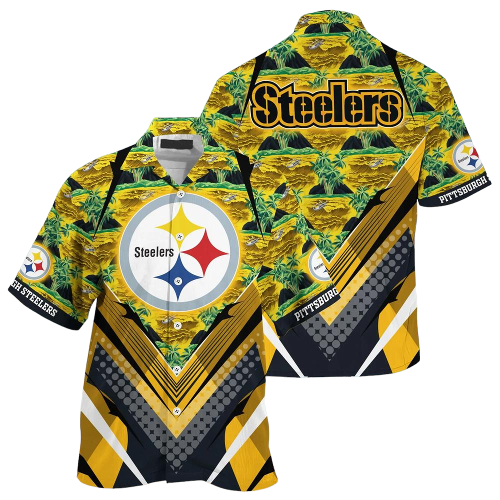 NFL Pittsburgh Steelers Team Beach Shirt For Sports Steelers Fans Hawaiian Shirt