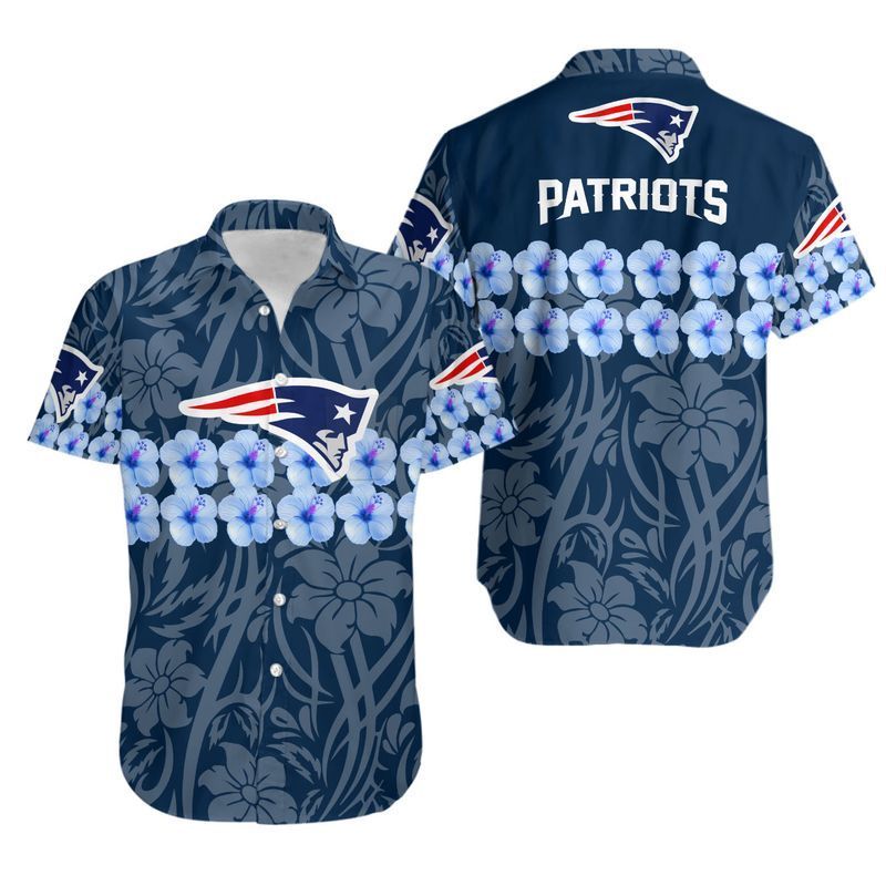 New England Patriots Flower and Logo Hawaii Shirt for Men Women