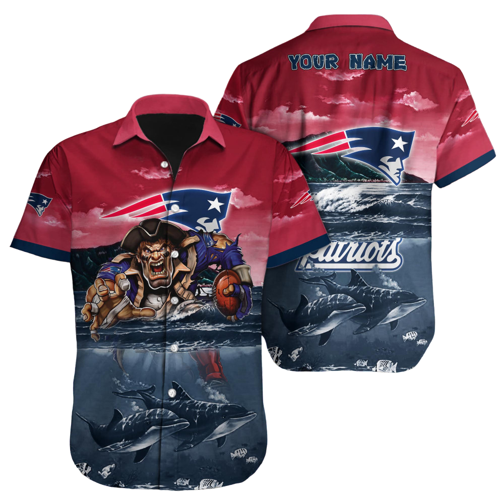 New England Patriots Hawaiian Shirt NFL Football Custom Hawaiian Shirt for Men Women Gift For Fans