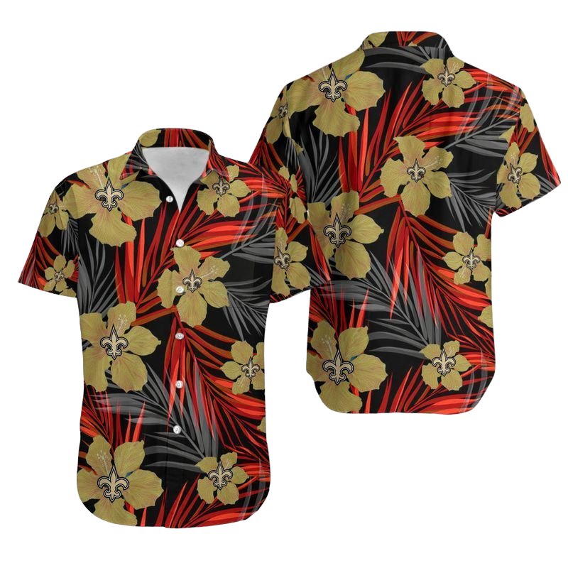 New Orleans Saints Flower Hawaiian Shirt Aloha Shirt for Men Women