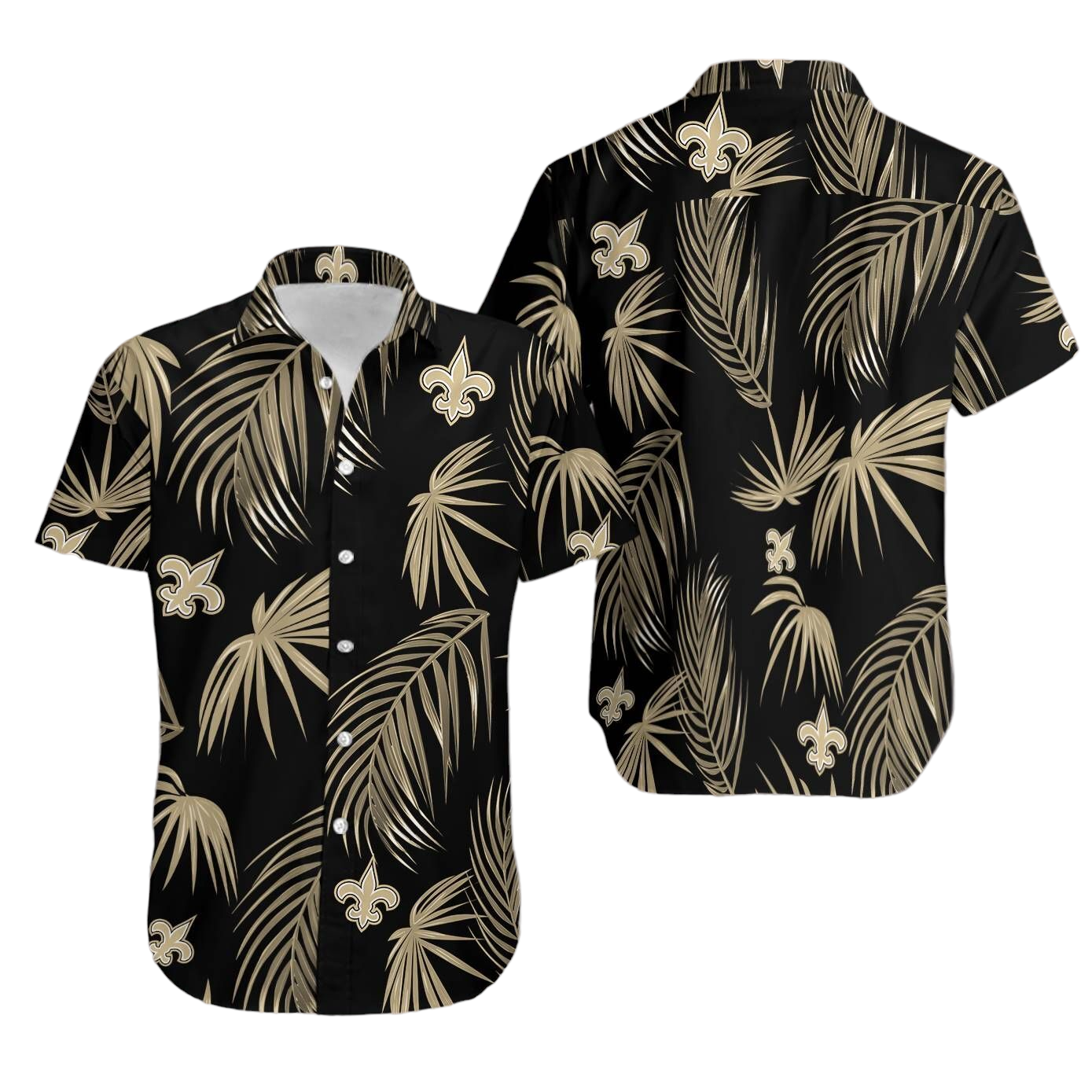 New Orleans Saints Flower Short Sleeve Hawaiian Shirt Aloha Shirt for Men Women