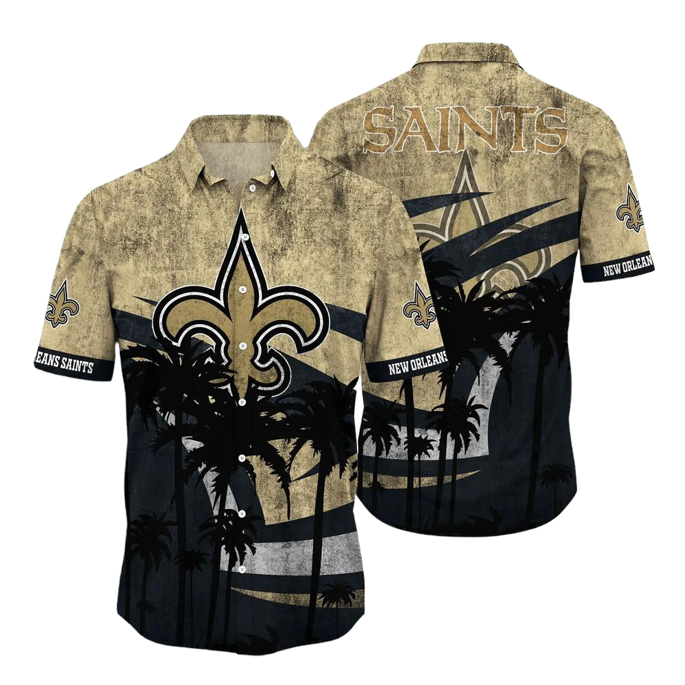 New Orleans Saints NFL Hawaii Shirt Graphic Tropical Pattern Short Sleeve Hot Summer