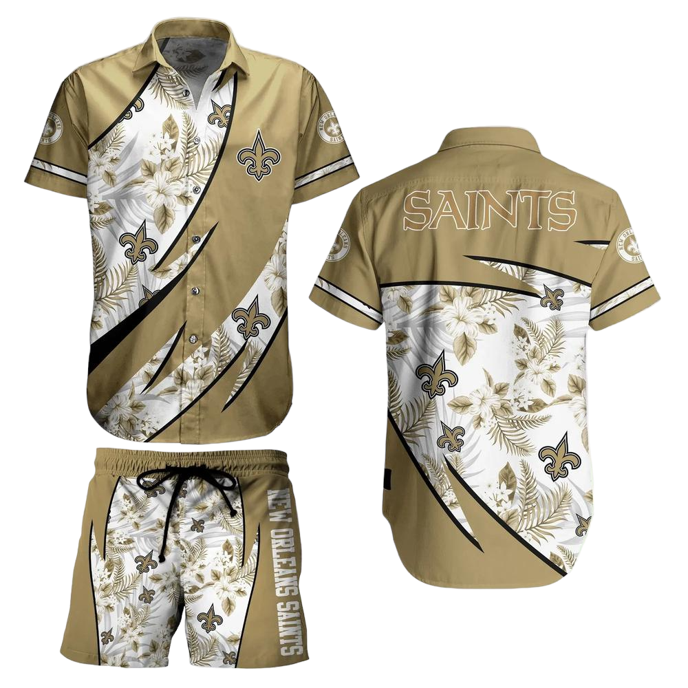 New Orleans Saints NFL Hawaiian Shirt And Short Style Tropical Graphic Summer For Awesome Fans