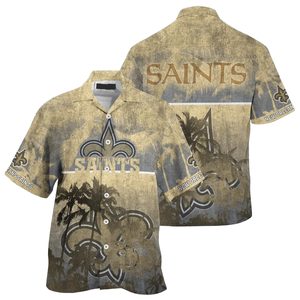 New Orleans Saints NFL Hawaiian Shirt Style Tropical Pattern Hot Trending Summer For Awesome Fans