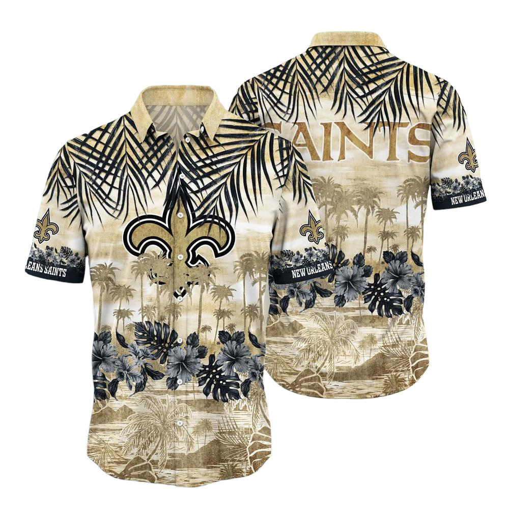 New Orleans Saints NFL Hawaiian Shirt Style Tropical Pattern Summer For Awesome Fans