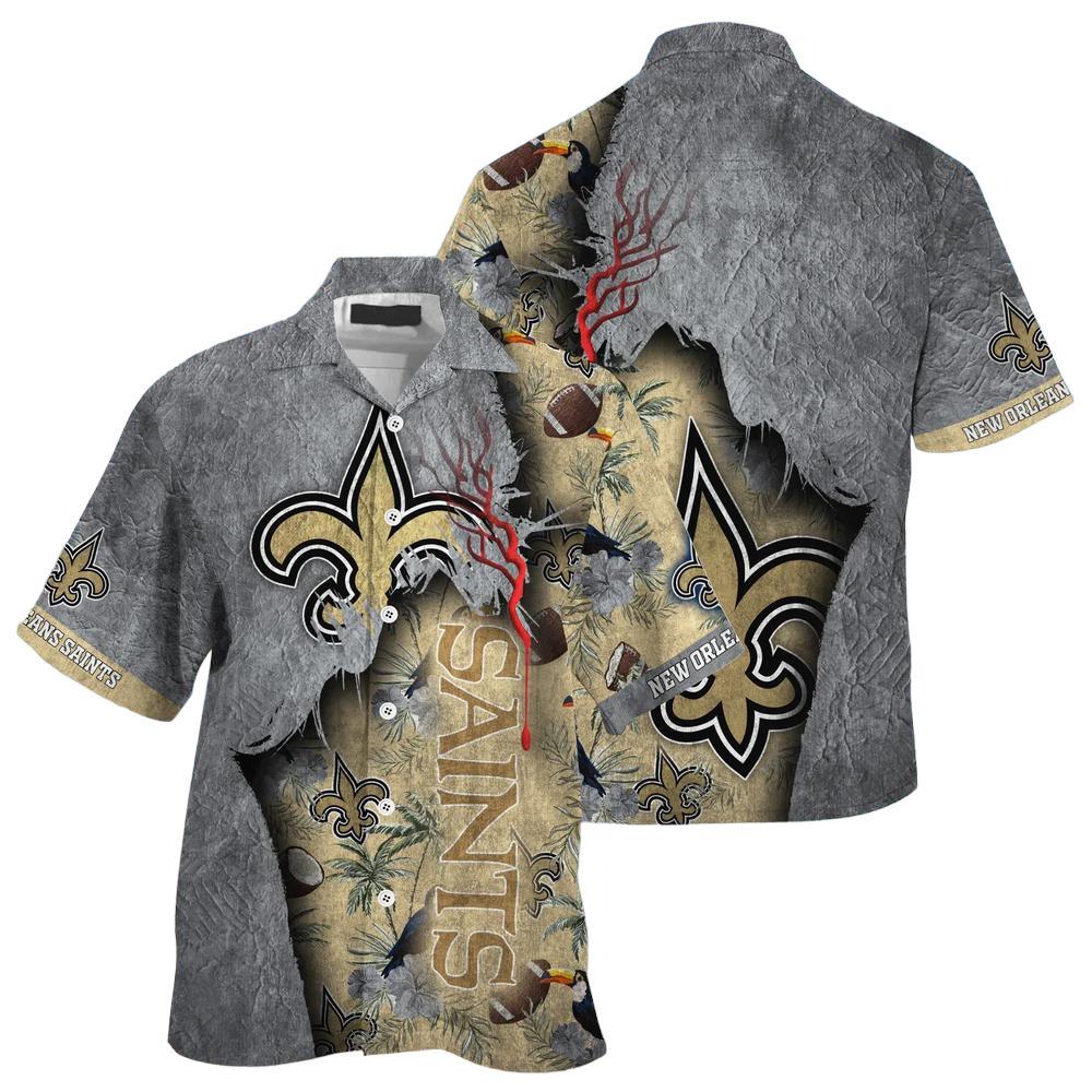 New Orleans Saints NFL Hawaiian Shirt Tropical Print Sumer Gift For Fans