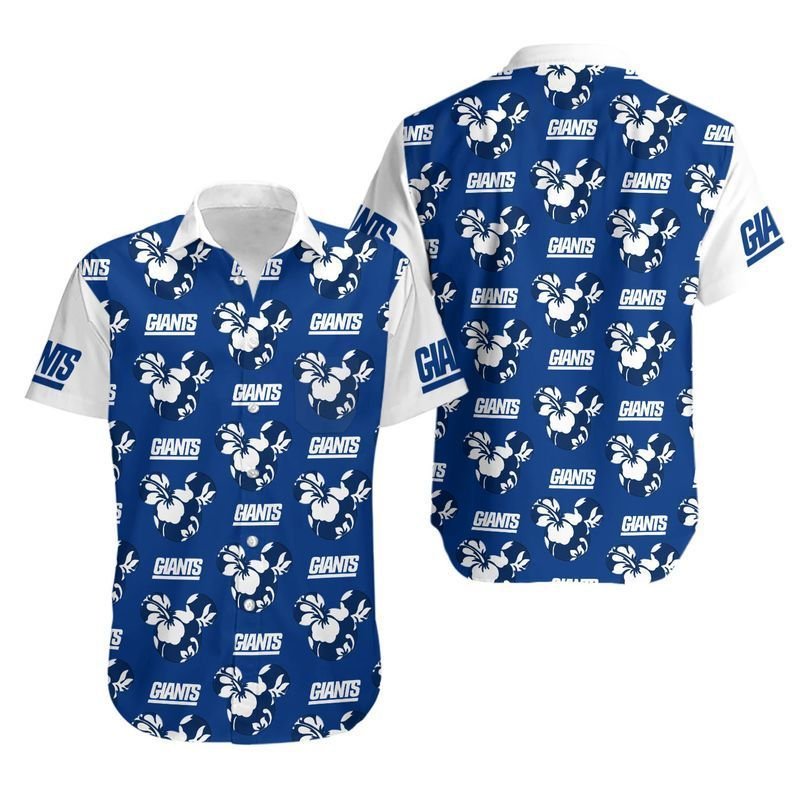 New York Giants Mickey Mickey and Flowers Hawaii Shirt for Men Women