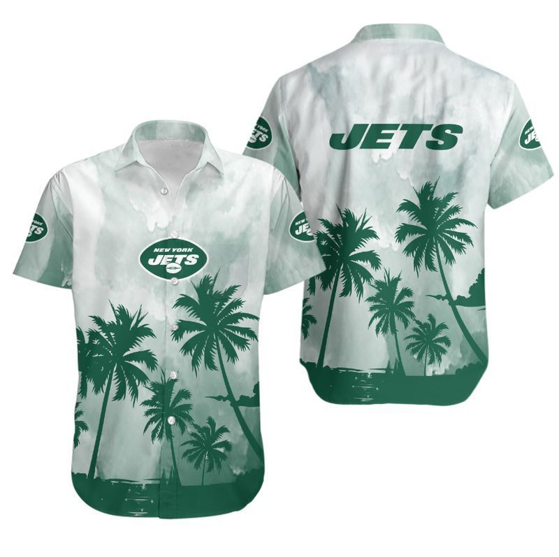 New York Jets Coconut Trees NFL Gift For Fan Hawaiian Shirt Aloha Shirt for Men Women