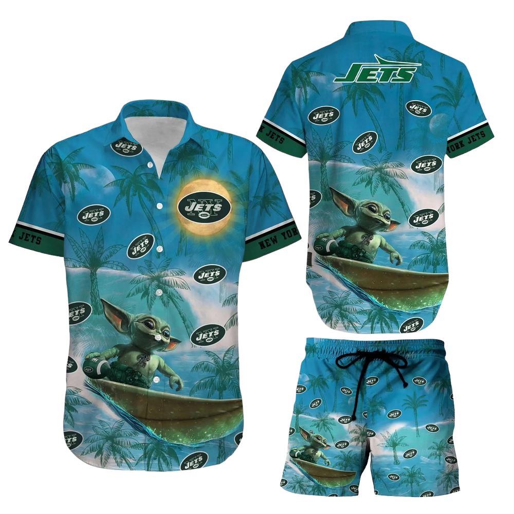 New York Jets Footbal NFL Baby Yoda Hawaiian Shirt And Short Style Summer Gift For Men Women