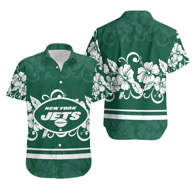 New York Jets Hibiscus Flowers Hawaii Shirt for Men Women