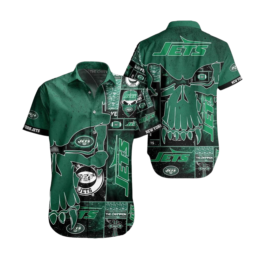 New York Jets NFL Hawaiian Shirt Skull Printed 3D New Trend Summer For Fans