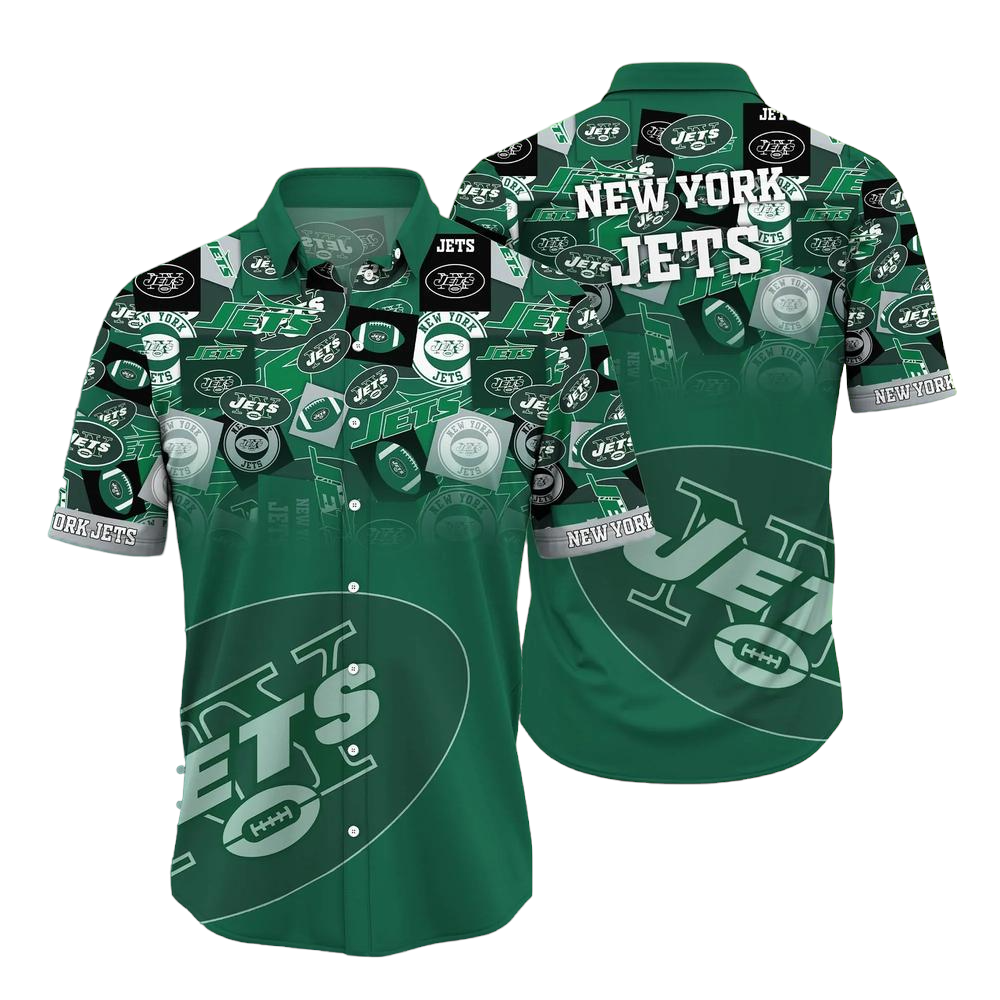 New York Jets NFL Hawaiian Shirt Trends Summer Short Sleeve Button Down Shirt For Sports Fans