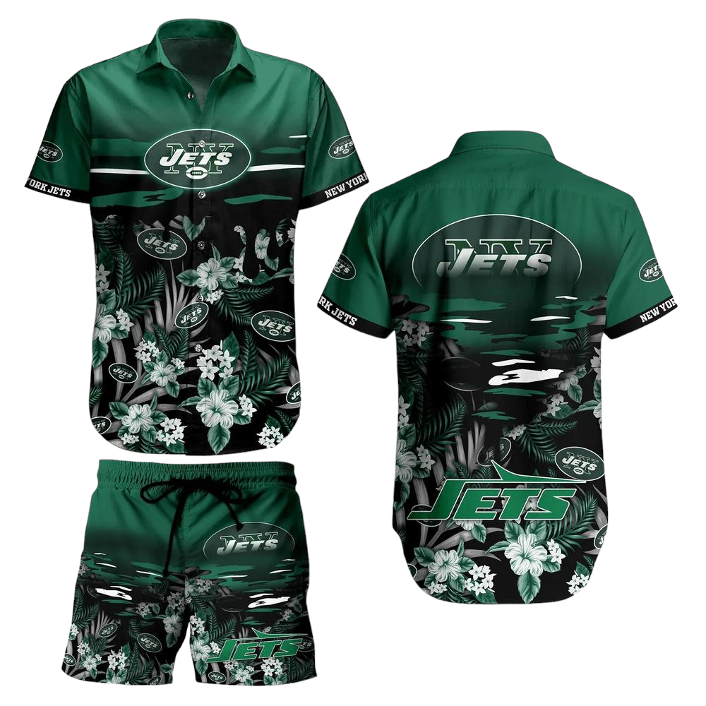 New York Jets NFL Hawaiian Shirt And Short Tropical Pattern Beach Shirt New Gift For Best Fan