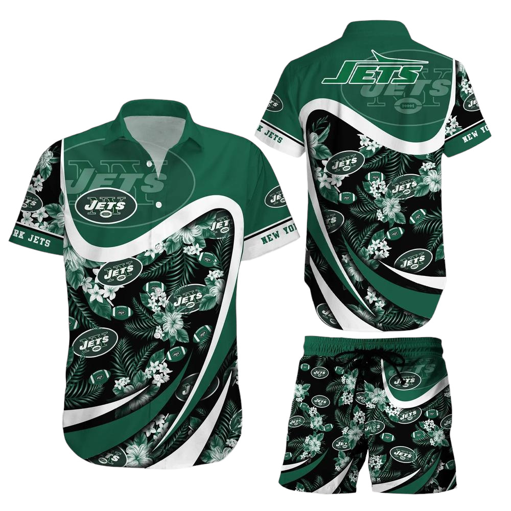 New York Jets NFL Hawaiian Shirt And Short Tropical Pattern Beach Shirt New Gift For Sports Fans