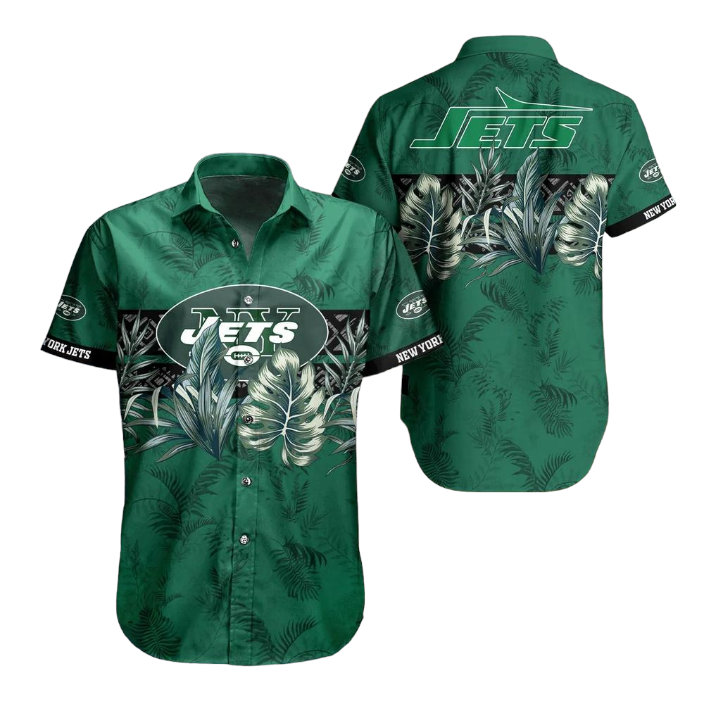 New York Jets NFL Hawaiian Shirt Tropical Pattern Graphic Gift For Fan NFL Enthusiast